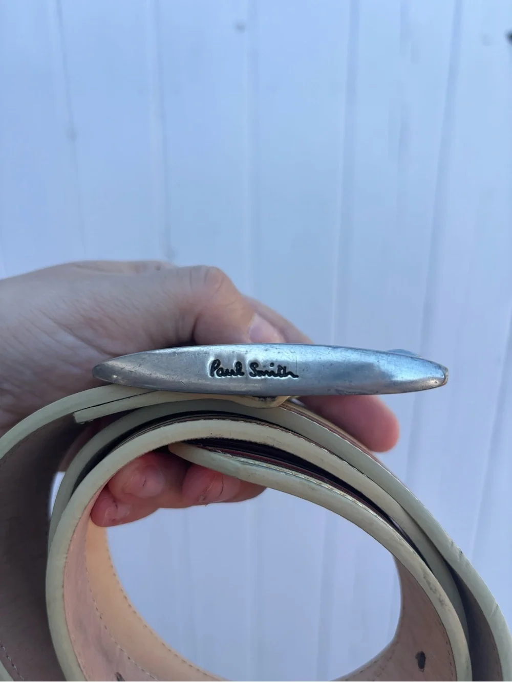 Paul Smith Classic Striped Leather Belt Size 32